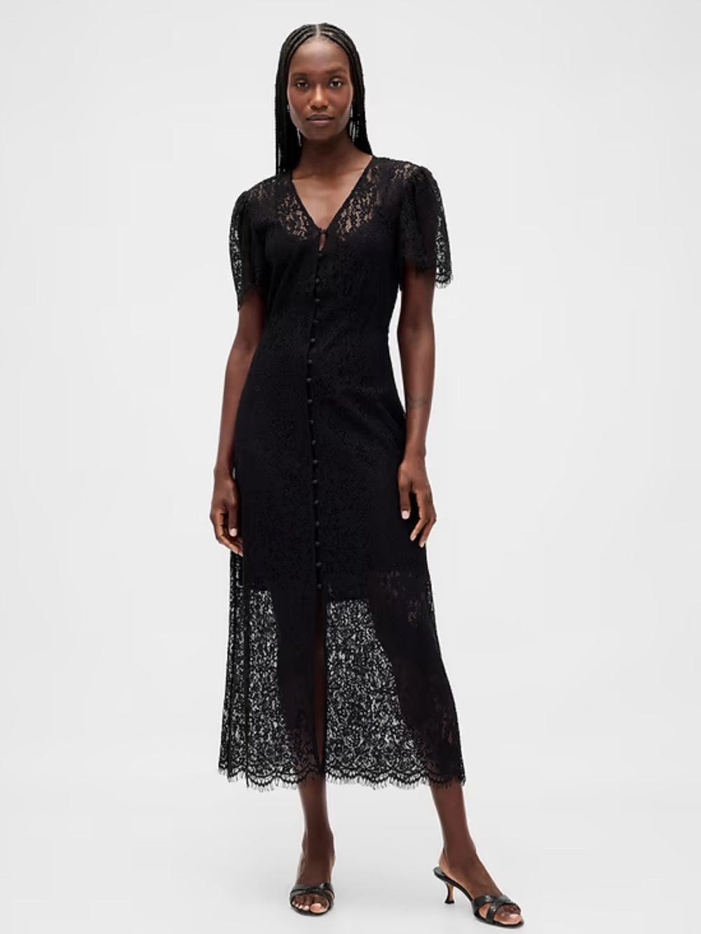 GAP Lace V-neck Midi Dress